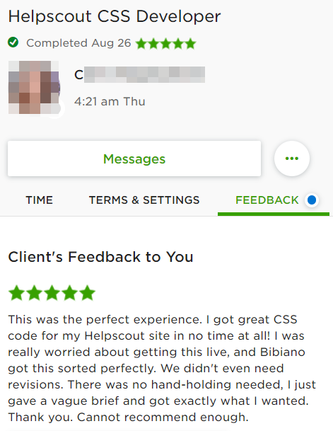 Feedback for Helpscout CSS Developer
